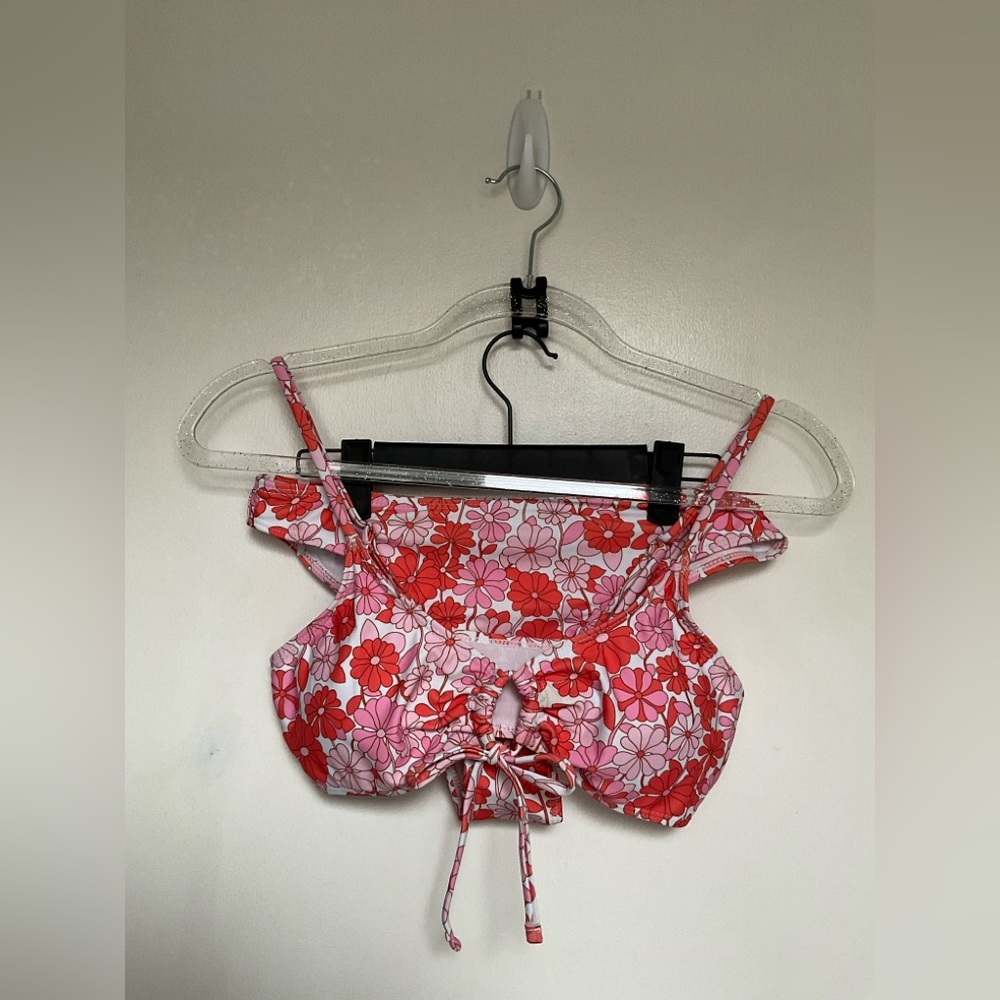 Zaful Pink and Red Floral Bikini Size Small